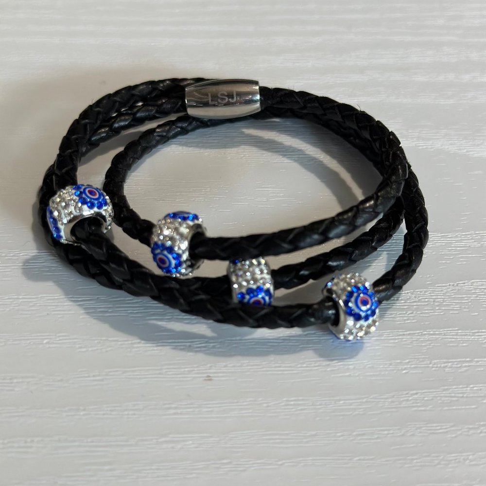 Liza Schwartz Evil Eye Triple Wrap Bracelet